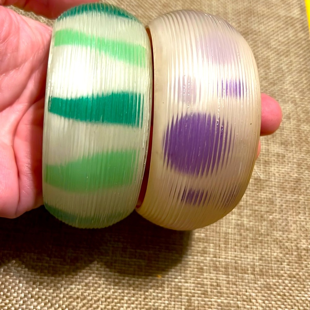 Pinup Bangle Lot Polka Dots and Zebra Stripes Vintage NOS